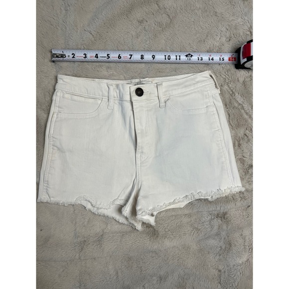 Abercrombie & Fitch Pants - Abercrombie & Fitch Denim Shorts Womens 2 White Good Raw Hem High Rise Stretch